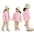 thumbnail image 1 of Esaierr Toddler Baby Warm Cotton Outerwear 1T-7T Kids Winter Coat Kids Puffer Jacket Lapel Button Solid Color Winter down Coat with Pocket for Boys Girls, 1 of 6