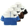 thumbnail image 1 of Esaierr Toddler Baby Winter Fleece Jacket for Boys Kids Plush Warm Cotton Coats Padded Plush Velvet Outerwear for 1-5 Years, 1 of 8