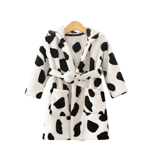 Esaierr Toddler Bathrobe Robe,Boys Girls Cartoon Printing Lace-Up Robe for Baby 3Y-8Y