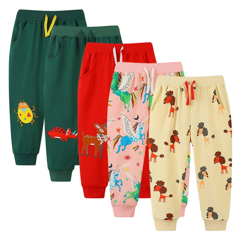 Esaierr Toddler Boys Autumn Winter Casual Sweatpants Cartoon Embroidery Jogger Bottom Trousers Casual Jogging Trousers Pants for 2 7 Years Old