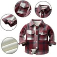 thumbnail image 1 of Esaierr Toddler Boys Button Plaid Shirt Kids Long Sleeve Brushed T-Shirts Baby Spring Fall Flannel Tops Coats for 6 Months -9 Years Old, 1 of 8