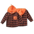 thumbnail image 1 of Esaierr Toddler Boys Classic Shirt for Baby Kids Hooded Plaid Shirt Jacket Cartoon Long Sleeve Button Fall Winter Tops for 1-7Y, 1 of 5
