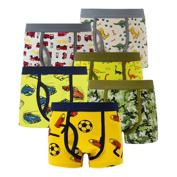 Esaierr Toddler Boys Dinosaur Cotton Underwear 5PCS Kids Boxer Briefs for 2-12Y