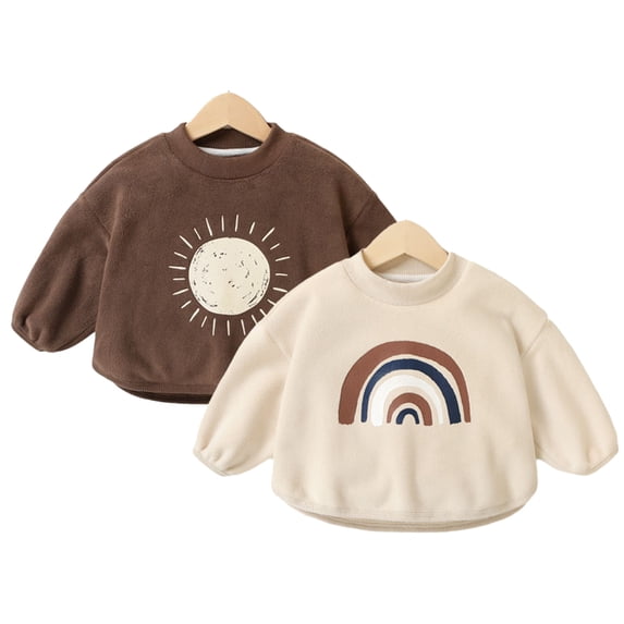 Esaierr Toddler Boys Girls Casual Sweatshirt Newborn Crewneck Sweatshirt Long Sleeve Comfort Pullover Tops for 9M-4Y