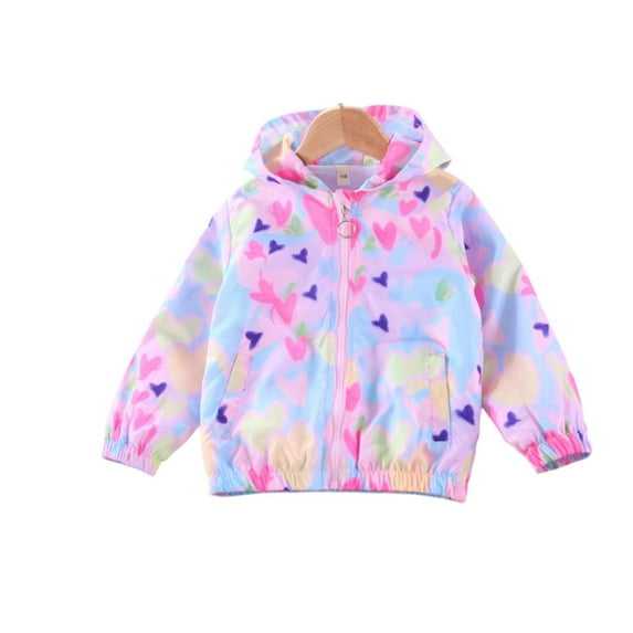 Esaierr Toddler Boys Girls Hooded Outerwear Jacket ,Cartoon Print Zip Jacket Hooded Kids Boys Girls Spring Fall Outerwear for 3-8Y