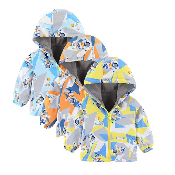 Esaierr Toddler Boys Girls Hooded Windbreaker Kids Windbreaker Jacket Hoodie Zip Hooded Jackets Windbreaker Casual Fall Winter Outwear for 2-6Y