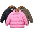 thumbnail image 1 of Esaierr Toddler Boys Girls Puffer Down Jacket for Kids Hooded Down Jacket Winter Coat with Pockets Lightweight Warm Solid Colour Puffer Jacket Coat for 2-8Y, 1 of 5