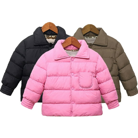 Esaierr Toddler Boys Girls Puffer Down Jacket for Kids Hooded Down Jacket Winter Coat with Pockets Lightweight Warm Solid Colour Puffer Jacket Coat for 2-8Y