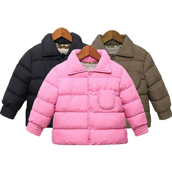 Esaierr Toddler Boys Girls Puffer Down Jacket for Kids Hooded Down Jacket Winter Coat with Pockets Lightweight Warm Solid Colour Puffer Jacket Coat for 2-8Y
