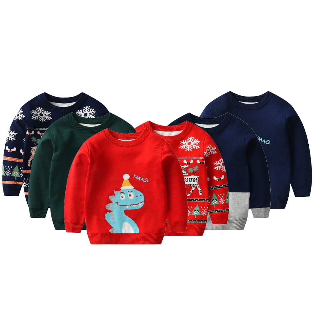 Esaierr Kids Dinosaur Christmas Sweater for Toddler Boys Girls Sweater