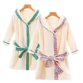 thumbnail image 1 of Esaierr Toddler Boys Girls Robe Kids Soft Plush Bathrobe Hooded Thickened Sleepwear with Belt Autumn Winter Comfortable Loungewear for 5-12 Years Old, 1 of 9