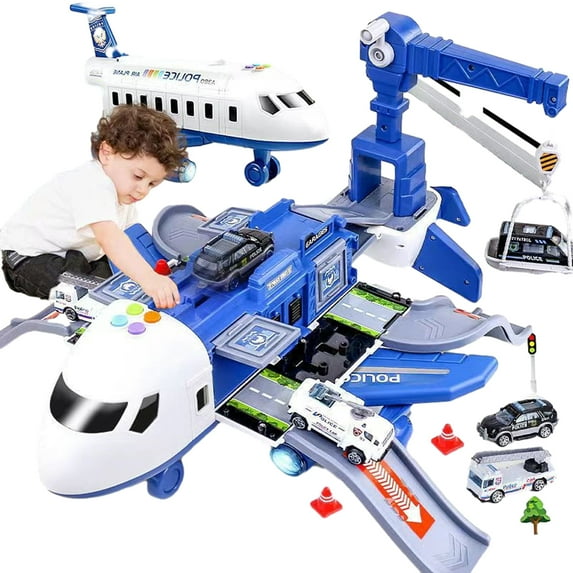 Esaierr Kids Toddler Baby Airplane Toys Transport Cargo Toys with Mini Car Toys Inertial Model Airplane Toy for Boys Girls
