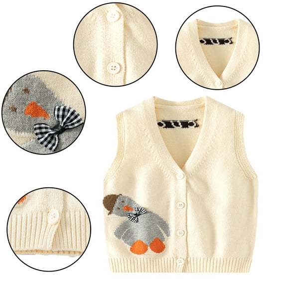 Esaierr Toddler Boys Girls Warm Vest Newborn Sleeveless Jacket Solid Color Winter Vest Jacket for 2-8Y
