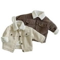 thumbnail image 1 of Esaierr Toddler Boys Girls Winter Corduroy Jacket for Baby Newborn Winter Sherpa Lined Coats Padded Thickened Outwear Tops for 6 Months-4 Years, 1 of 8