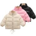 thumbnail image 1 of Esaierr Toddler Boys Girls Winter Cotton Coat with Hooded for Baby Puffer Down Jacket for Toddler Short Cotton Jacket Solid Colour Classic Long Sleeve Warm Classic Outerwear for 1-10Y, 1 of 5