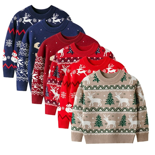 Esaierr Toddler Boys Pullover Christmas Sweater for Kids Knit Elk