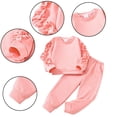 thumbnail image 1 of Esaierr Toddler Girls 2PCS Clothes Outfits Kids Sweatshirt + Pants Outfits Fall Long Sleeve Winter Clothing Set for 4-7Y, 1 of 6