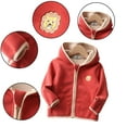 thumbnail image 1 of Esaierr Toddler Girls Boys Hooded Fleece Jacket for Kids Winter Coat Warm Long-Sleeved Simple Zip Outwear for 1-9Y, 1 of 5