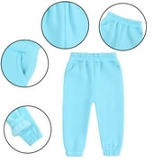 Esaierr Toddler Girls Boys Jogger Sweatpants Kids Winter Long Pants with Pockets Thick Solid Colour Trousers for Baby 1-13Y