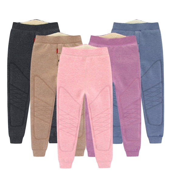 Esaierr Toddler Girls Boys Winter Leggings Kids Warm Thick Pants Comfortable Fleece Autumn Padded Trousers for 3-14Y