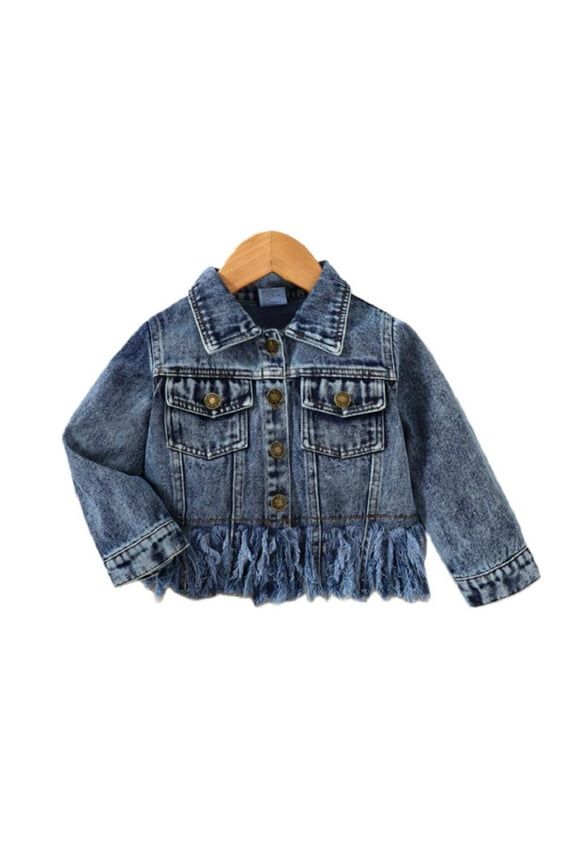Toddler Girls Denim Jacket,Baby Toddler Button Denim Jacket Spring Autumn Clothing Blue Jacket Outerwear for Kids 12M-6Y