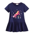 thumbnail image 1 of Esaierr Toddler Girls Dress Summer Printed Tutu Dresses for Girls 2-8 Years Short Sleeve Casual Sundress for Kids, 1 of 8