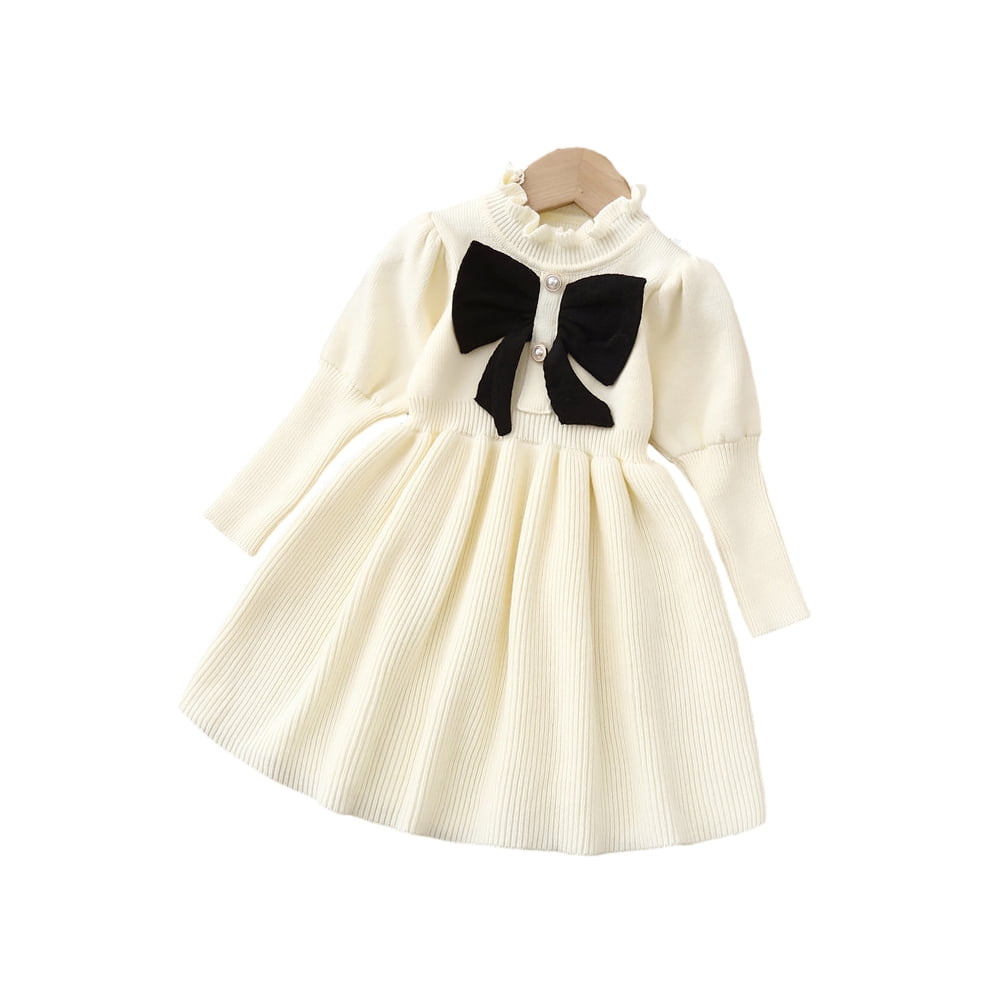 Esaierr Toddler Girls Knit Dress Baby Princess Dress Girls LongSleeved