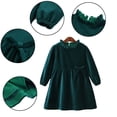 thumbnail image 1 of Esaierr Toddler Girls Velvet Dress Ruffle Trim Long Sleeve Princess Dress Christmas Party Spring Fall Casual Clothes Velvet Dress for Kids Baby 3-10T, 1 of 9