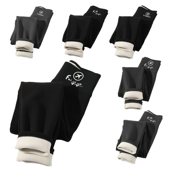 Esaierr Toddler Girls Winter Pants Warm Thick Leggings for Kids Fleece Lined Leggings Stretch Solid Color Long Pants for 3-14Y