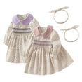 thumbnail image 1 of Esaierr Toddler Infant Spring Autumn Dress for Girls 6M-4Y Toddler New Collar Floral Cotton Princess Dress Outfit Long Sleeve Dresses, 1 of 7