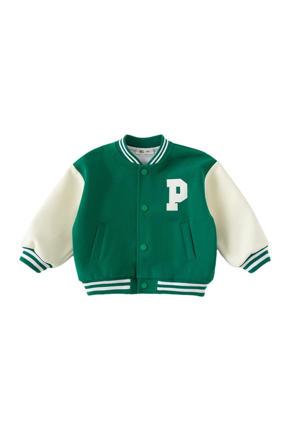 Toddler Kids Baseball Jacket for Boys Girls,Baby Spring Fall Leisure Outwear Little Boys Girls Color Coded Letter Baseball Suit Coats for 1-8T