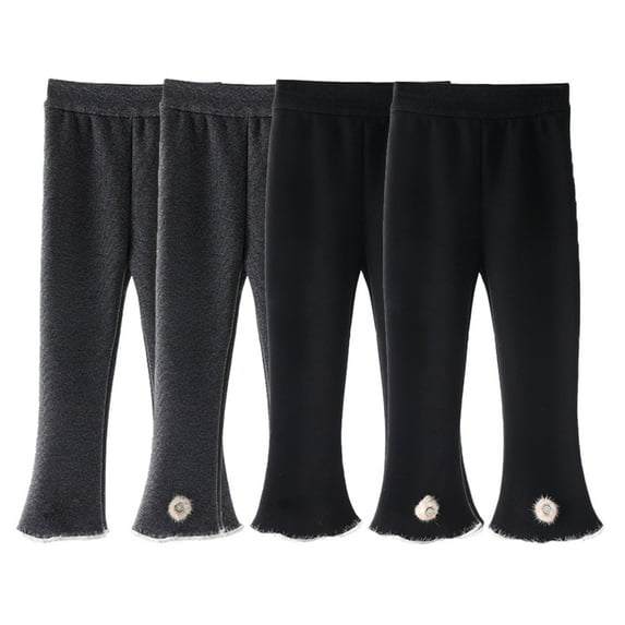 Esaierr Toddler Kids Bell Bottoms for Baby Girls Leggings Flare Pants Trousers Solid Colour Autumn Winter Length Pants for 1-9Y