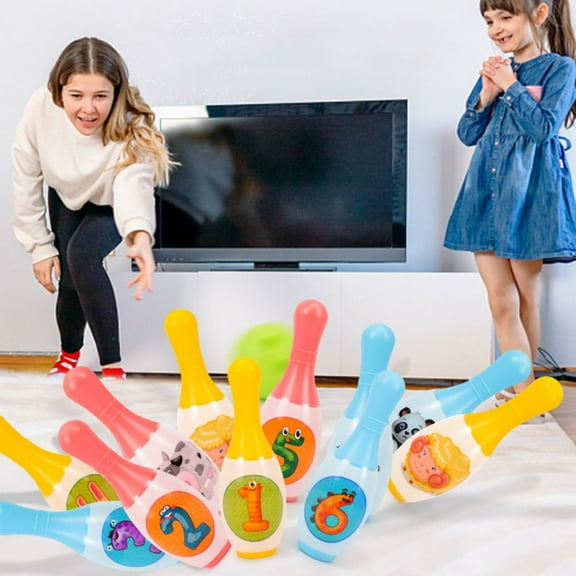 Esaierr Toddler Kids Bowling Set Toys Leisure Indoor Activity Games 3+ Years Boys Girls Puzzle Early Learning Sports Games