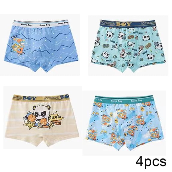 Esaierr Toddler Kids Boys Boxer Briefs Shorts Cotton Underwear for Juniors Boys 4 Pack Antibacterial Panties Boxer Size 2-18T