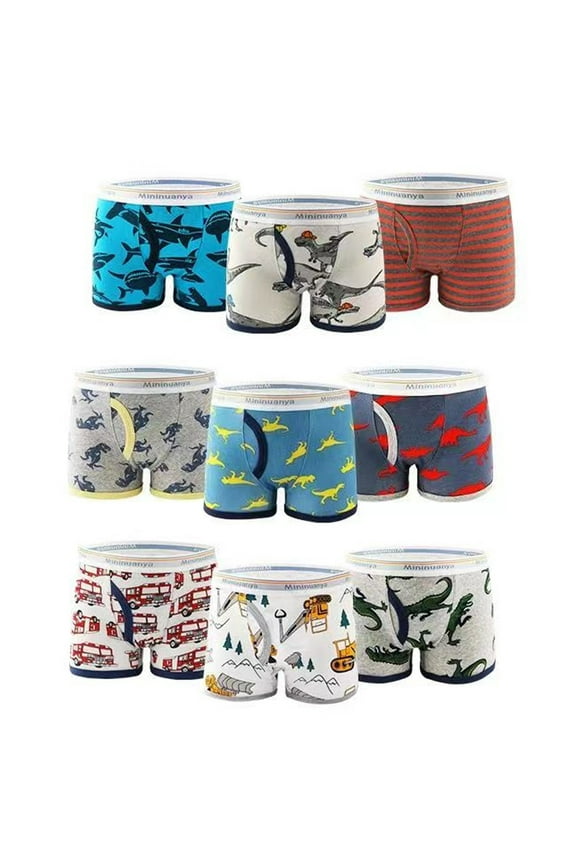 Toddler Kids Boys Boxer Underwear 3-8Y Little Boys Soft Cotton Briefs Dinosaur Printing Baby Four Corners Shorts Panties 3pack