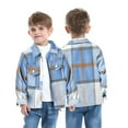 thumbnail image 1 of Esaierr Toddler Kids Boys Brushed Plaid Shirt Spring Fall Long Sleeve Cardigan Tops for 6 Months -9 Years Old, 1 of 7