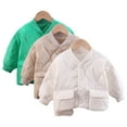 thumbnail image 1 of Esaierr Toddler Kids Boys Girls Autumn Winter Overcoat Thin Cotton Jacket Toddler Solid Standing Collar Thickened Top 1-4Y Baby New Cotton Jacket, 1 of 7