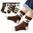 thumbnail image 1 of Esaierr Toddler Kids Boys Girls Dinosaur Socks Baby Cartoon Crew Socks Mid-Tube Thermal Fall Winter Cozy Soft Thick Toddlers Sports Casual Socks 5 Pairs for 1-12 Years Old, 1 of 8