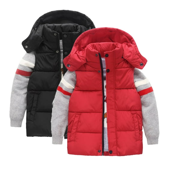 Esaierr Toddler Kids Boys Girls Down Cotton Puffer Vest 4-12 Years Hooded Waistcoat Winter Thickened Sleeveless Jacket Coat