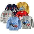 thumbnail image 1 of Esaierr Toddler Kids Boys Girls Fall Winter Knit Sweater Christsmas Clothing Double Layer Jacquard Pullover Cotton Bottoming Shirt Baby Crewneck Jumper 2-8Y, 1 of 6
