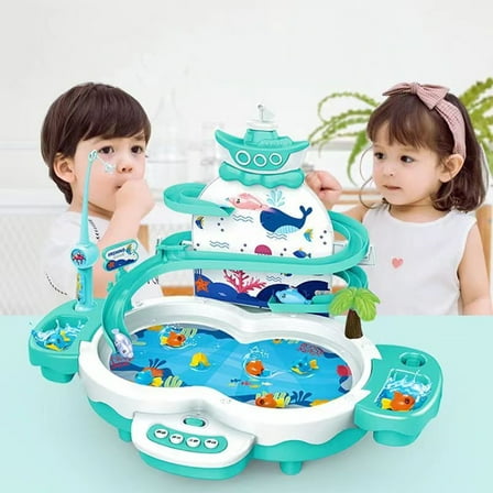 Esaierr Toddler Kids Boys Girls Fishing Toys Motorized Spinning, Levitation Track, Can Add Water to Play Fishing Game Set for Above 3+ Years Old