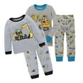 thumbnail image 1 of Esaierr Toddler Kids Boys Pajamas PJS Outifts 2PCS Long-Sleeved Printed Thermal Underwear Long Pants Loungewear Set Fall Winter Clothes Suit 1-7 Years, 1 of 7