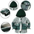 thumbnail image 1 of Esaierr Toddler Kids Boys Plaid Shirt Hooded Shirt Newborn Long Sleeve T-Shirt Tops Cotton Autumn Winter Coat for 6M-9Y, 1 of 4