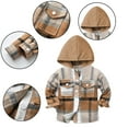 thumbnail image 1 of Esaierr Toddler Kids Boys Plaid Shirt Hooded Shirt Newborn Long Sleeve T-Shirt Tops Cotton Autumn Winter Coat for 6M-9Y, 1 of 5