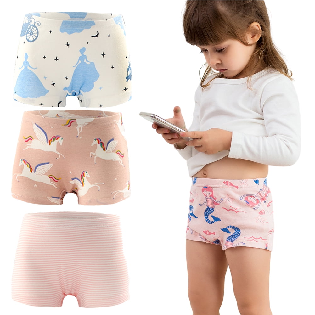 6-Pack Baby 100% Cotton Underwear Little Girls' Briefs Toddler