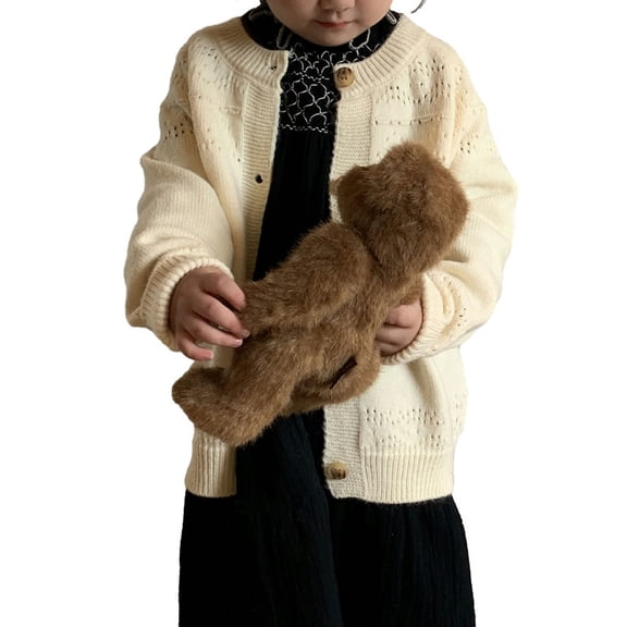 Esaierr Toddler Kids Girls Solid colour Cardigan Sweaters Vintage Knit Tops Autumn Winter Cardigan Jacket Button Cardigan Sweaters