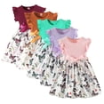 thumbnail image 1 of Esaierr Toddler Kids Girls Summer Dresses Sleeveless Print Skirt 3-7Years Old Baby Floral Dress Mid Length Princess Dress Printed Ruffle Sleeve Pullover Dress, 1 of 8