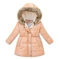 thumbnail image 1 of Esaierr Toddler Kids Girls Winter Puffer Down Jacket Coat, Girls Hoodie Coat down Snowsuit,Winter Coats Mid length version Warm Outwear for 3-10Y, 1 of 6