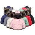 thumbnail image 1 of Esaierr Toddler Kids Lambswool Fleece Cotton Jackets Boys Girls Ears Hooded Cotton Coat Elastic Cuffs Warm Outerwear Thickened Winter Tops for 1-7 Years, 1 of 7