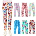 thumbnail image 1 of Esaierr Toddler Kids Leggings Tights for Girls,Little Girls Printed Bottoms Summer Spring Stretch Pants Baby Girls Spring Summer Stretch Pants Ankle Length Trousers for 3-10Years, 1 of 9